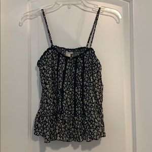 Floral Crop Top Blouse with Adjustable Straps